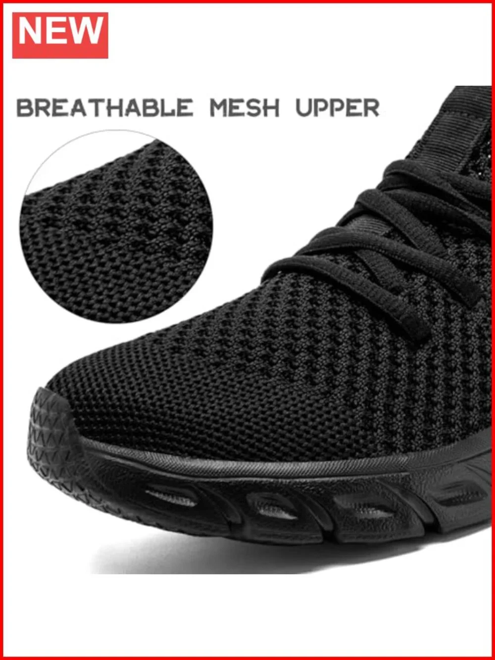 Slip On Running Sneakers Breathable Lightweight Lace Up Athletic Workout Gym
